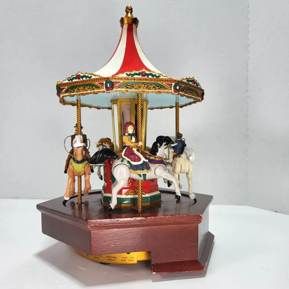 Mr Christmas Holiday Millennium Merry Go Round Vintage Christmas Music box Works